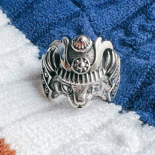 Samurai Neko Cat Adjustable Steel Ring