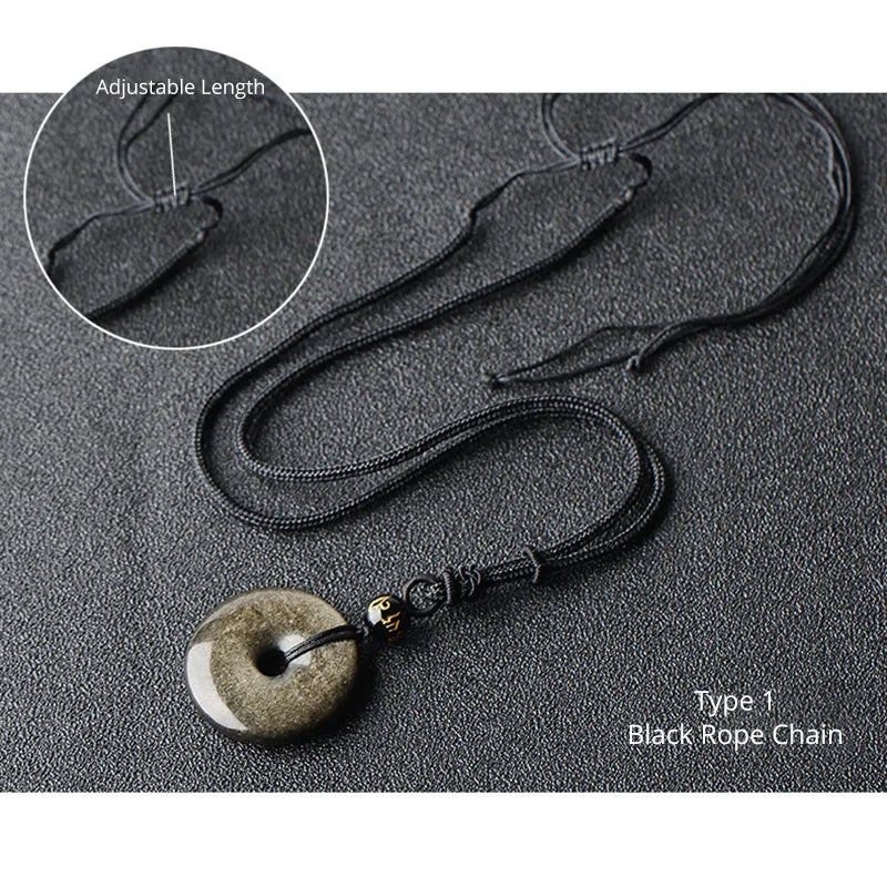 Tibetan Obsidian Protection Necklace