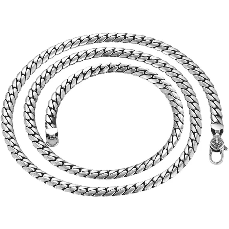 Ryu Dragon 925 Silver Snakebone Chain Necklace