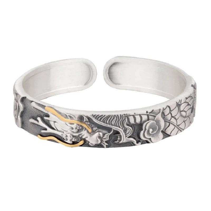 Ryujin Dragon Kami 925 Fine Silver Bracelet and Ring