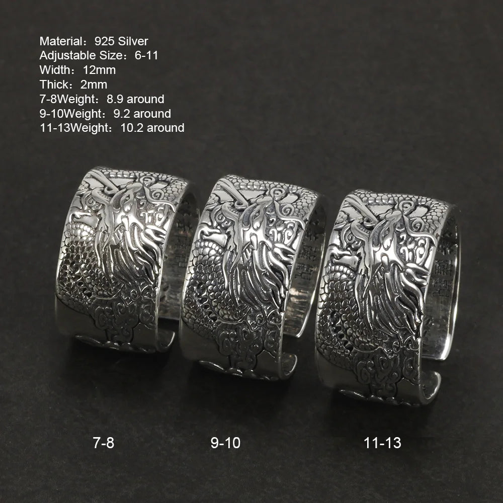 Ryujin Dragon God of the Seas Adjustable 925 Sterling Silver Ring