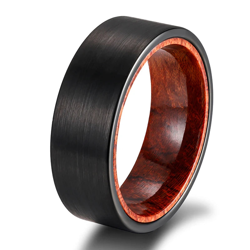 Sacred Forest Tungsten Carbide and Sandalwood Ring