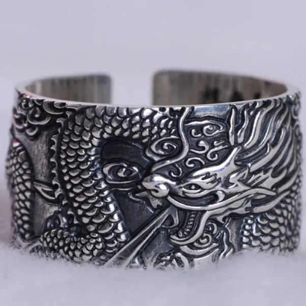 Ryujin Dragon God of the Seas Adjustable 925 Sterling Silver Ring
