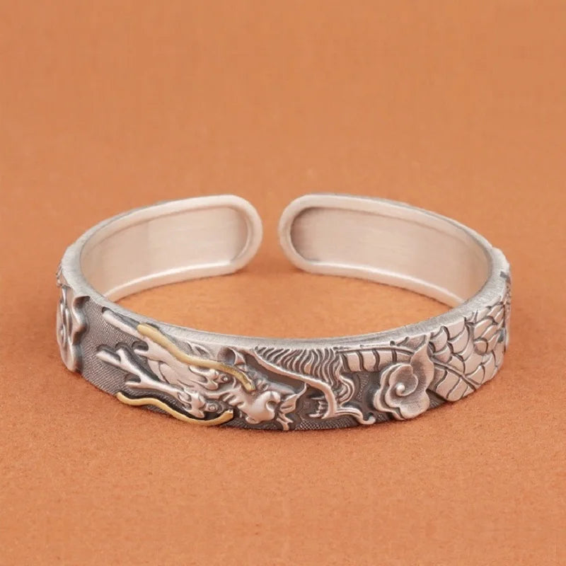 Ryujin Dragon Kami 925 Fine Silver Bracelet and Ring
