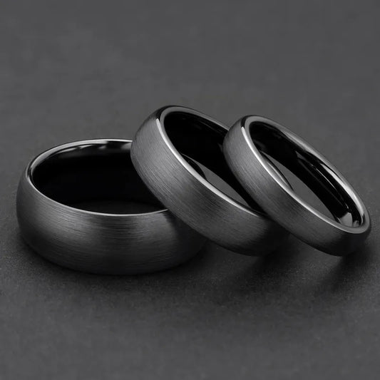 Shinobi Brushed Black Ceramic Wedding Ring