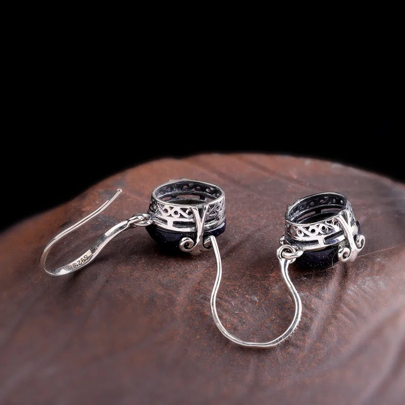 Cherry Blossom Drop Earrings in 925 Sterling Silver