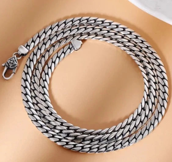 Ryu Dragon 925 Silver Snakebone Chain Necklace
