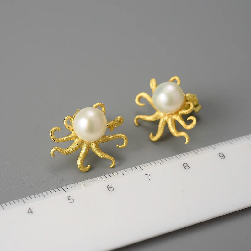 Tako the Octopus 925 Sterling Silver Earrings