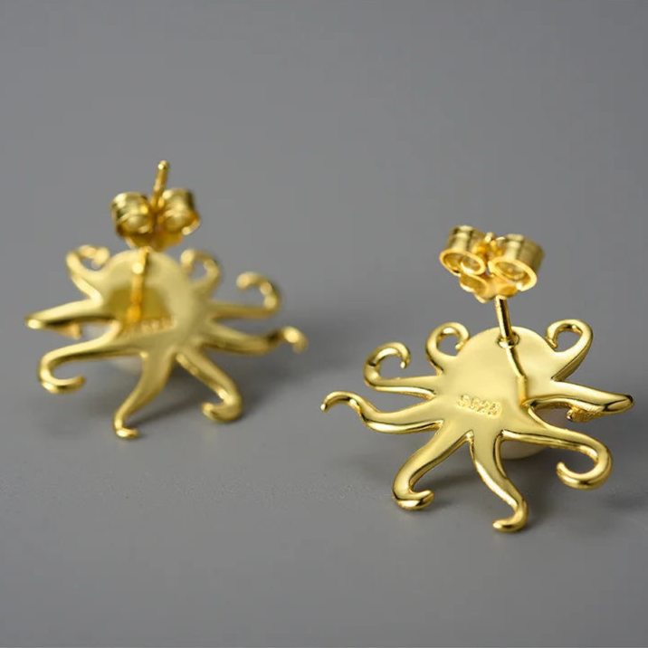 Tako the Octopus 925 Sterling Silver Earrings