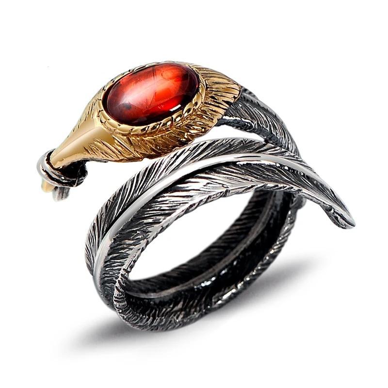 The Eye of the Yatagaratsu Raven 925 Sterling Silver Ring