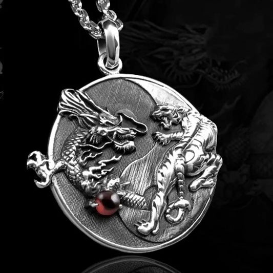 The Tiger and the Dragon 925 Sterling Silver Pendant