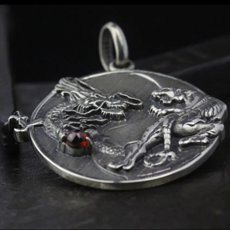 The Tiger and the Dragon 925 Sterling Silver Pendant