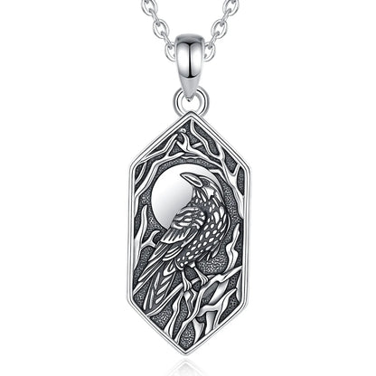 Japanese Crow Yatagaratsu  925 Sterling Silver Necklace