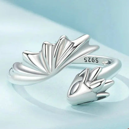 Baby Dragon Watatsumi Dragon Kami of the Seas  Adjustable 925 Sterling Silver Ring
