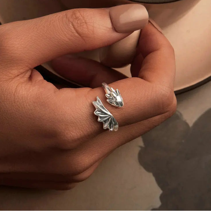 Baby Dragon Watatsumi Dragon Kami of the Seas  Adjustable 925 Sterling Silver Ring