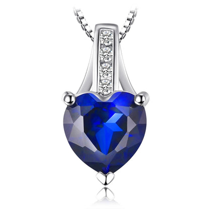 Blue Heart of the Warrior 925 Silver Necklace