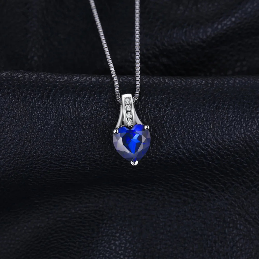 Blue Heart of the Warrior 925 Silver Necklace