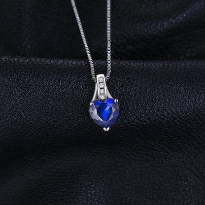 Blue Heart of the Warrior 925 Silver Necklace