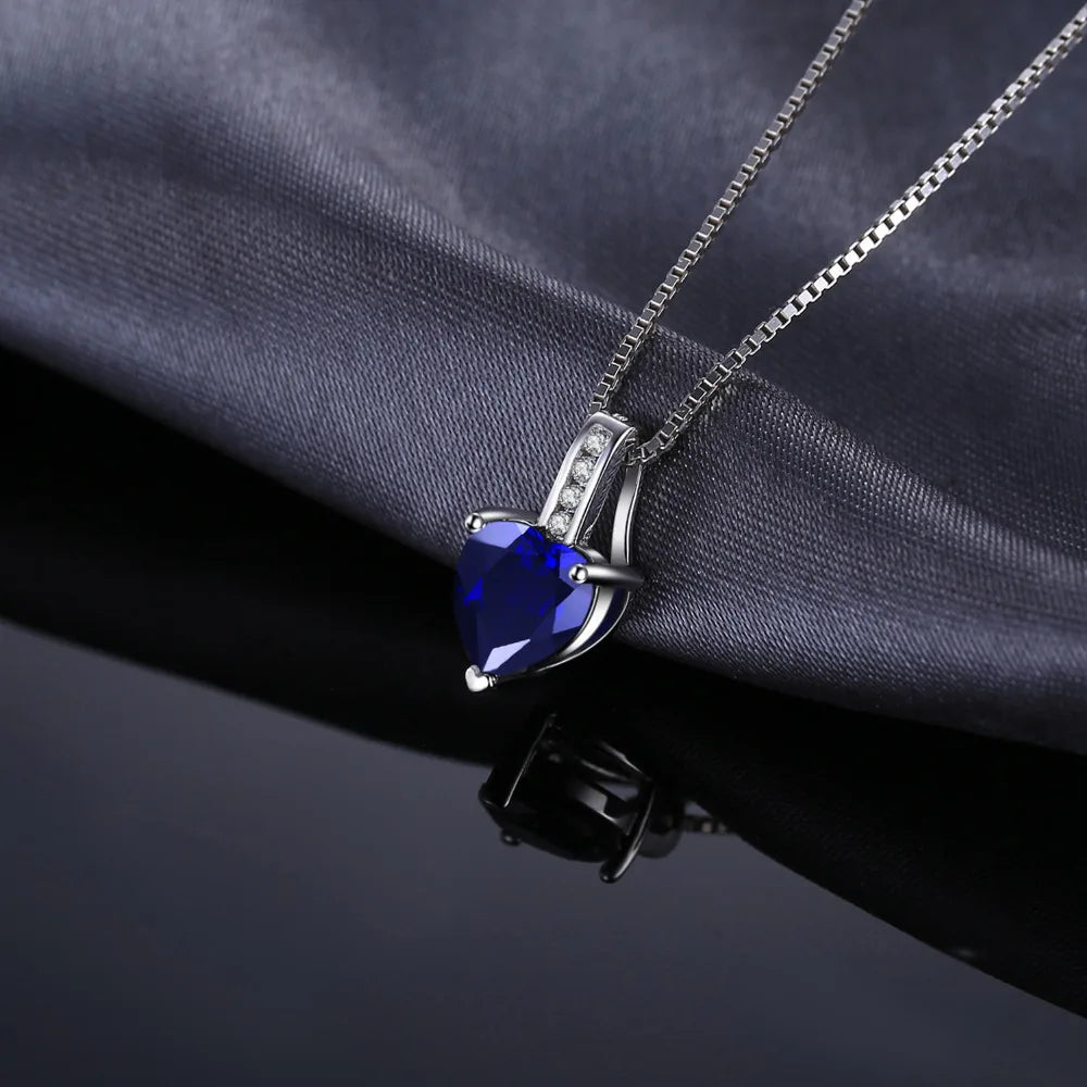 Blue Heart of the Warrior 925 Silver Necklace