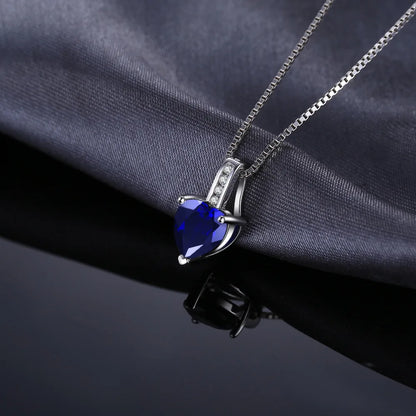 Blue Heart of the Warrior 925 Silver Necklace