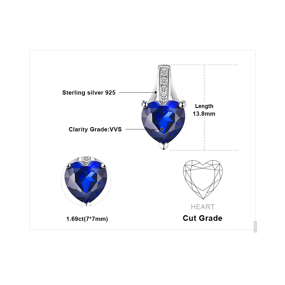 Blue Heart of the Warrior 925 Silver Necklace