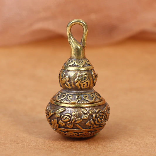 Brass Gourd Small Pill Box Pendant