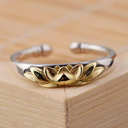 Budding Lotus 925 Sterling Silver Adjustable Ring