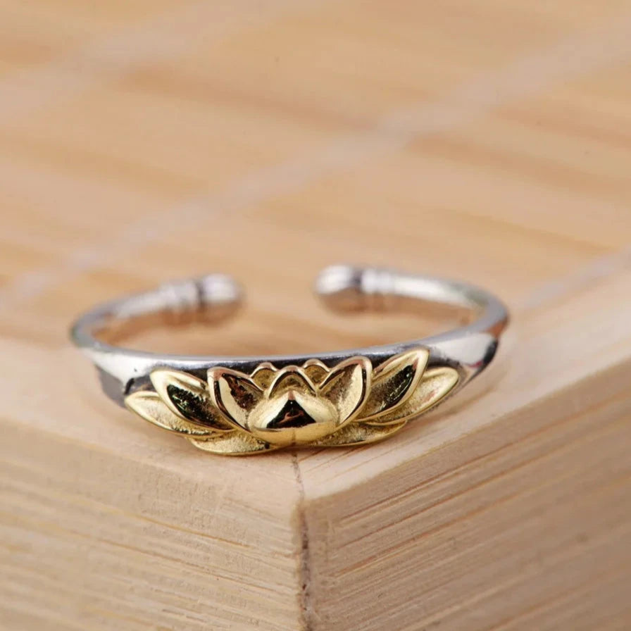 Budding Lotus 925 Sterling Silver Adjustable Ring