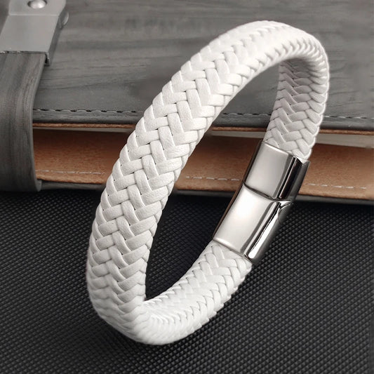 Bushi Braided Wristband Genuine Leather Bracelet