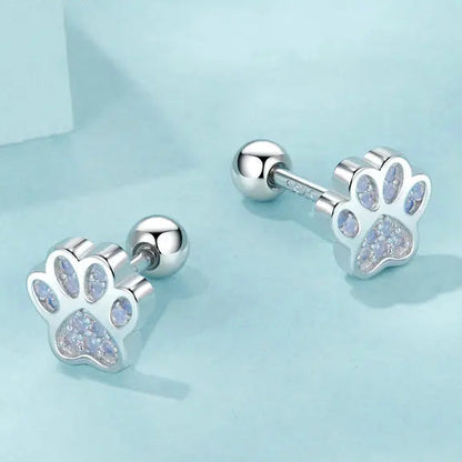 Cat Paws 925 Sterling Silver Stud Earrings
