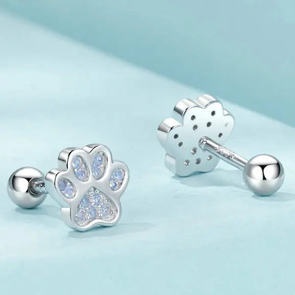 Cat Paws 925 Sterling Silver Stud Earrings