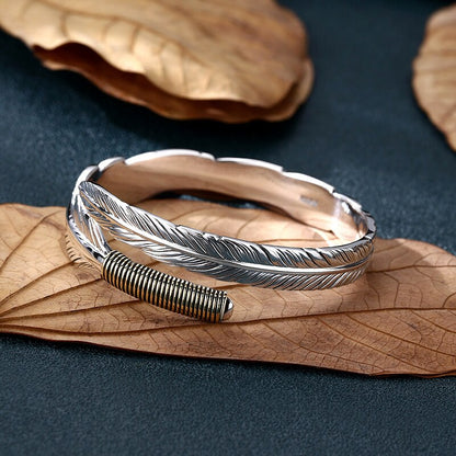 Crane Feather 999 Fine Silver Bracelet