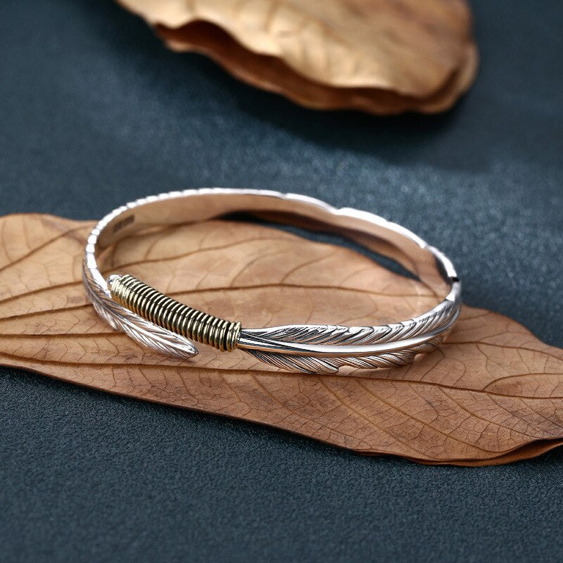 Crane Feather 999 Fine Silver Bracelet