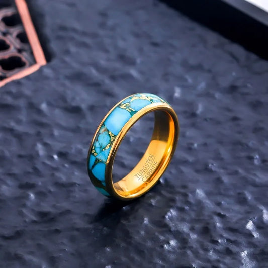 Creation of the Sky Turquoise and Tungsten Carbide Ring