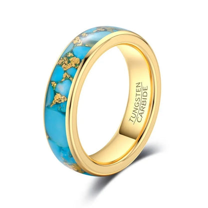 Creation of the Sky Turquoise and Tungsten Carbide Ring
