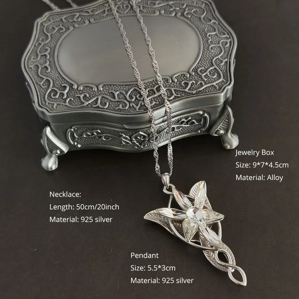Evenstar 925 Sterling Silver Necklace with Zircon Stones