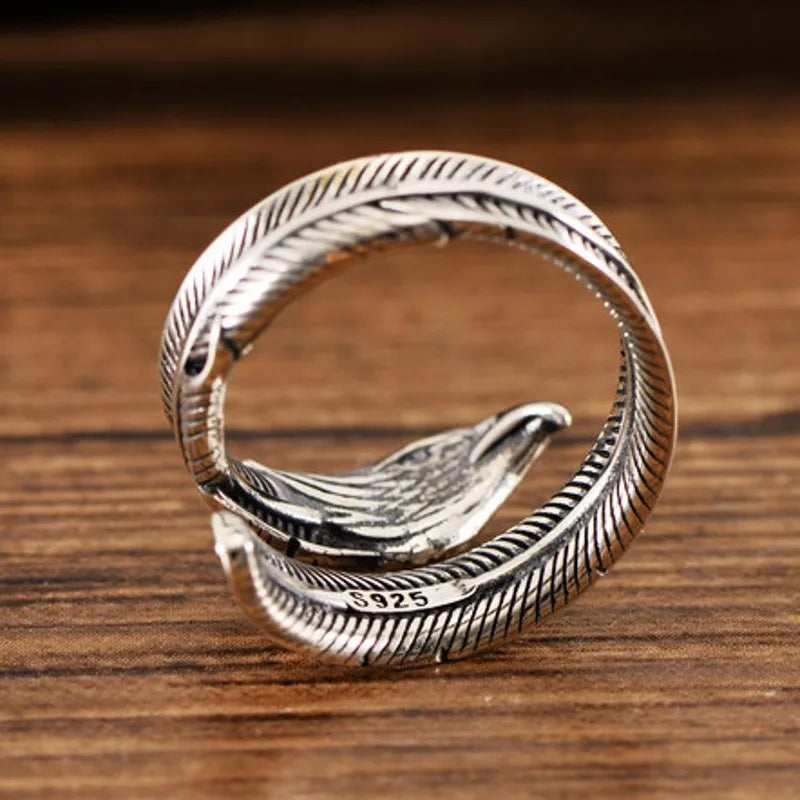 Feather of the Eagle Amenohiwashi-no-kami 925 Sterling Silver Ring