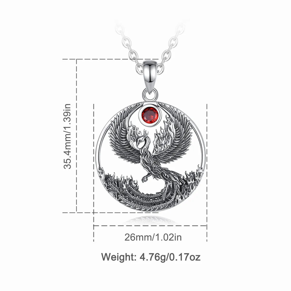 Fire Phoenix 925 Sterling Silver Necklace