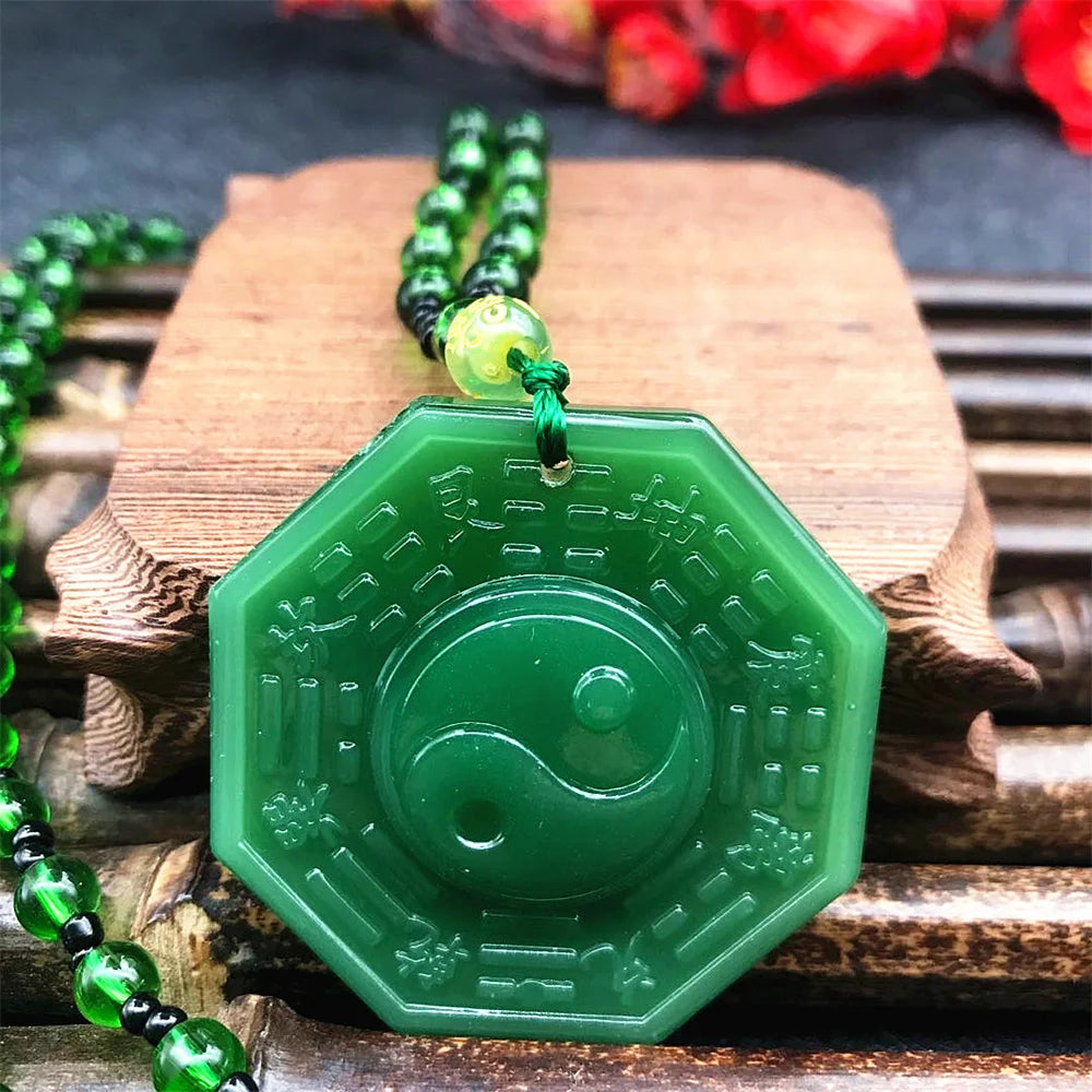 Flower, Leaf and Balance Jade Necklace