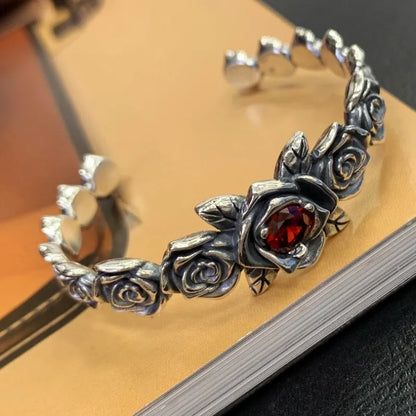 Garden Roses 925 Sterling Silver Ring and Bracelet