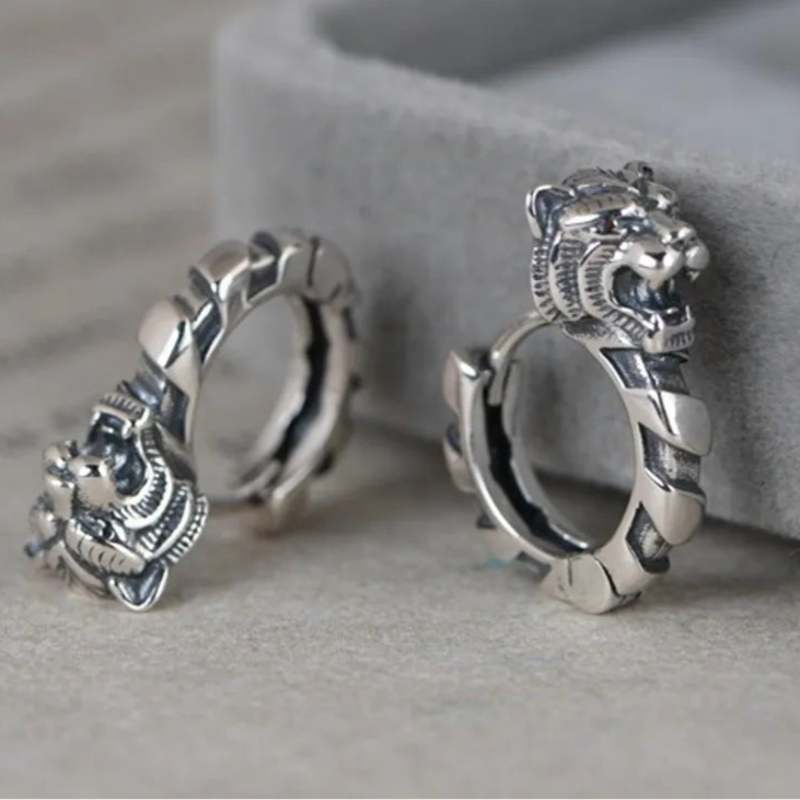 Great Tiger 925 Sterling Silver Earrings