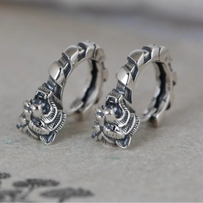 Great Tiger 925 Sterling Silver Earrings