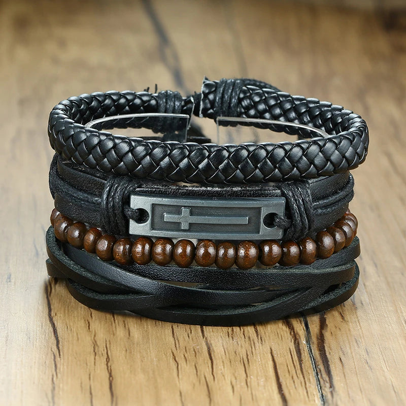 Kabuki Braided Wrap Leather Bracelet