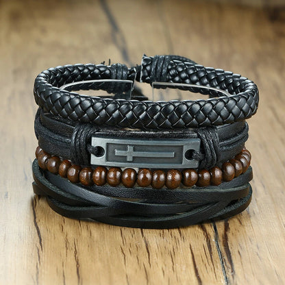 Kabuki Braided Wrap Leather Bracelet