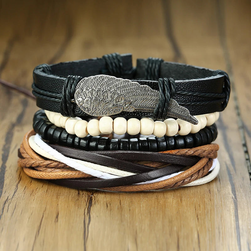 Kabuki Braided Wrap Leather Bracelet
