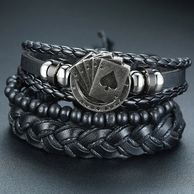 Kabuki Braided Wrap Leather Bracelet