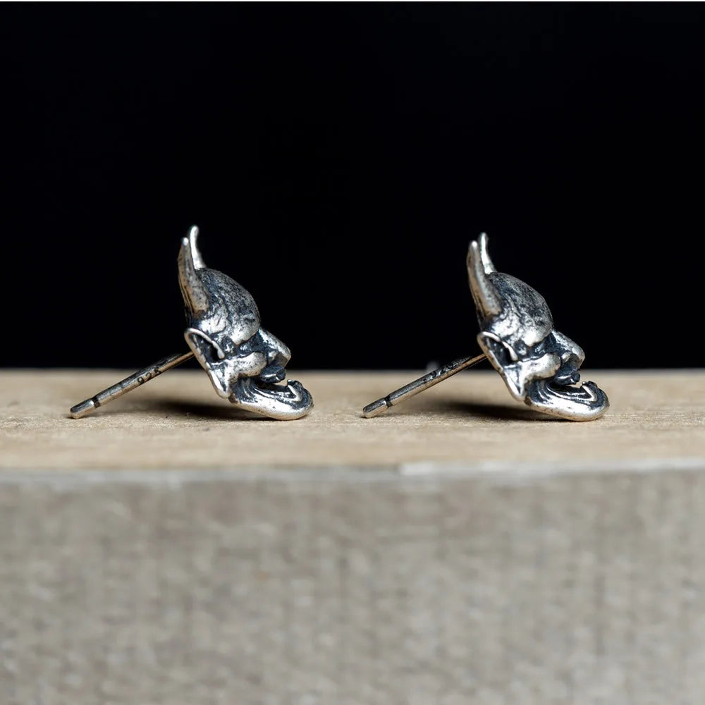 Hannya Mask 925 Silver Earrings