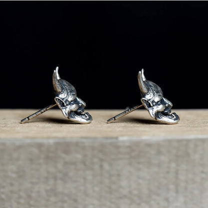 Hannya Mask 925 Silver Earrings