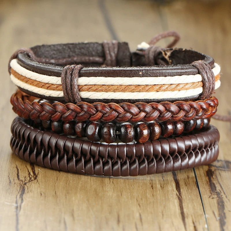 Kabuki Braided Wrap Leather Bracelet