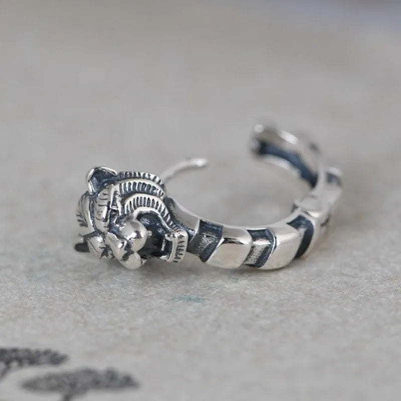 Great Tiger 925 Sterling Silver Earrings